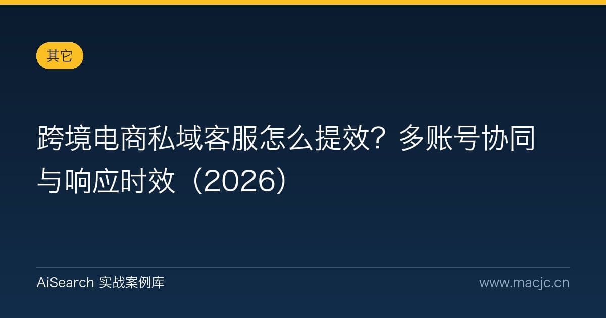 跨境电商私域客服怎么提效？多账号协同与响应时效（2026）