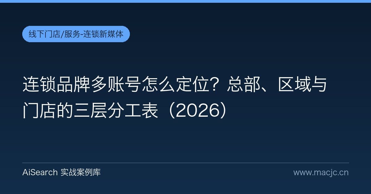 连锁品牌多账号怎么定位？总部、区域与门店的三层分工表（2026）