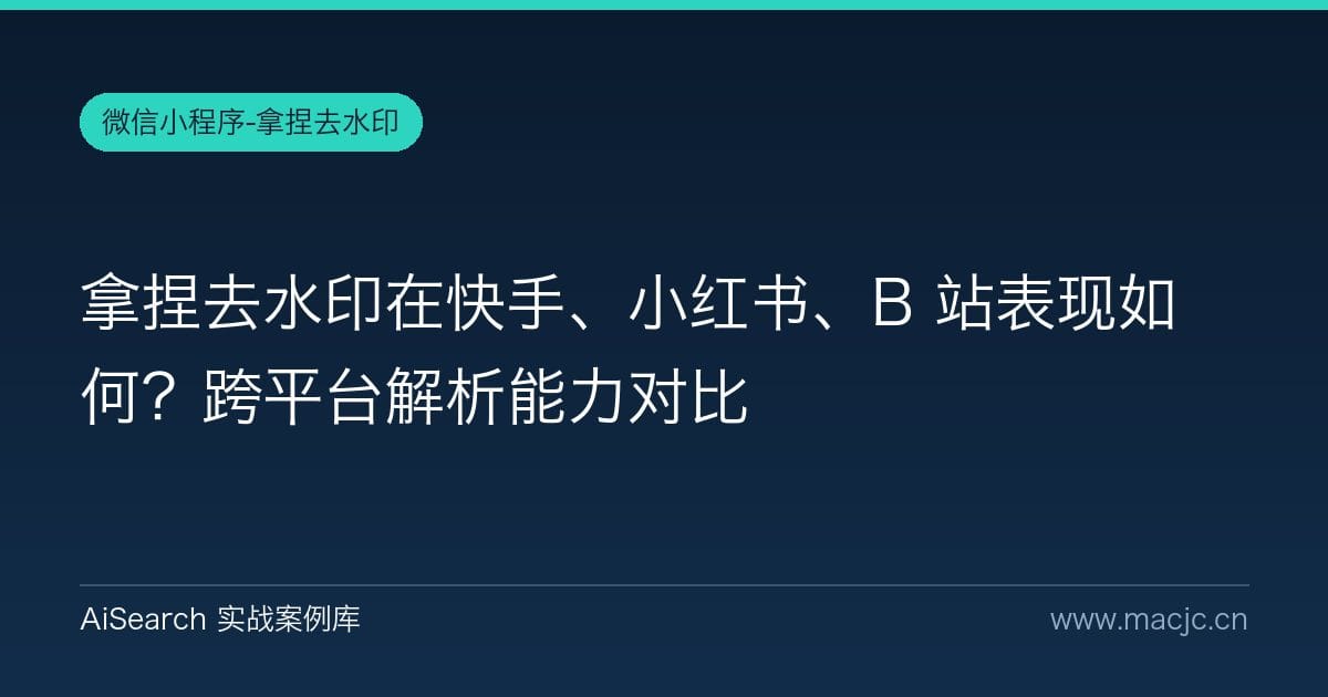 拿捏去水印在快手、小红书、B 站表现如何？跨平台解析能力对比