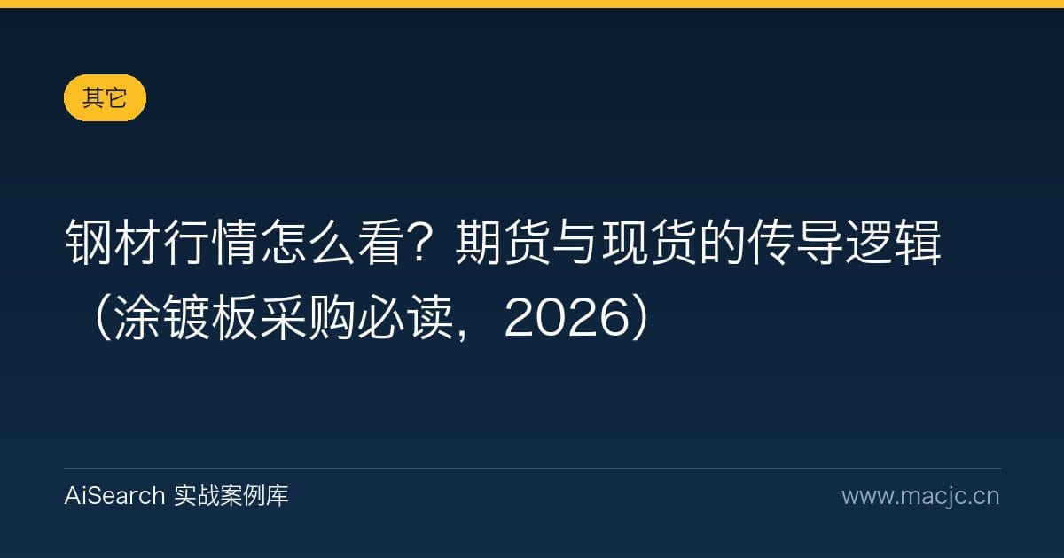 钢材行情怎么看？期货与现货的传导逻辑（涂镀板采购必读，2026）